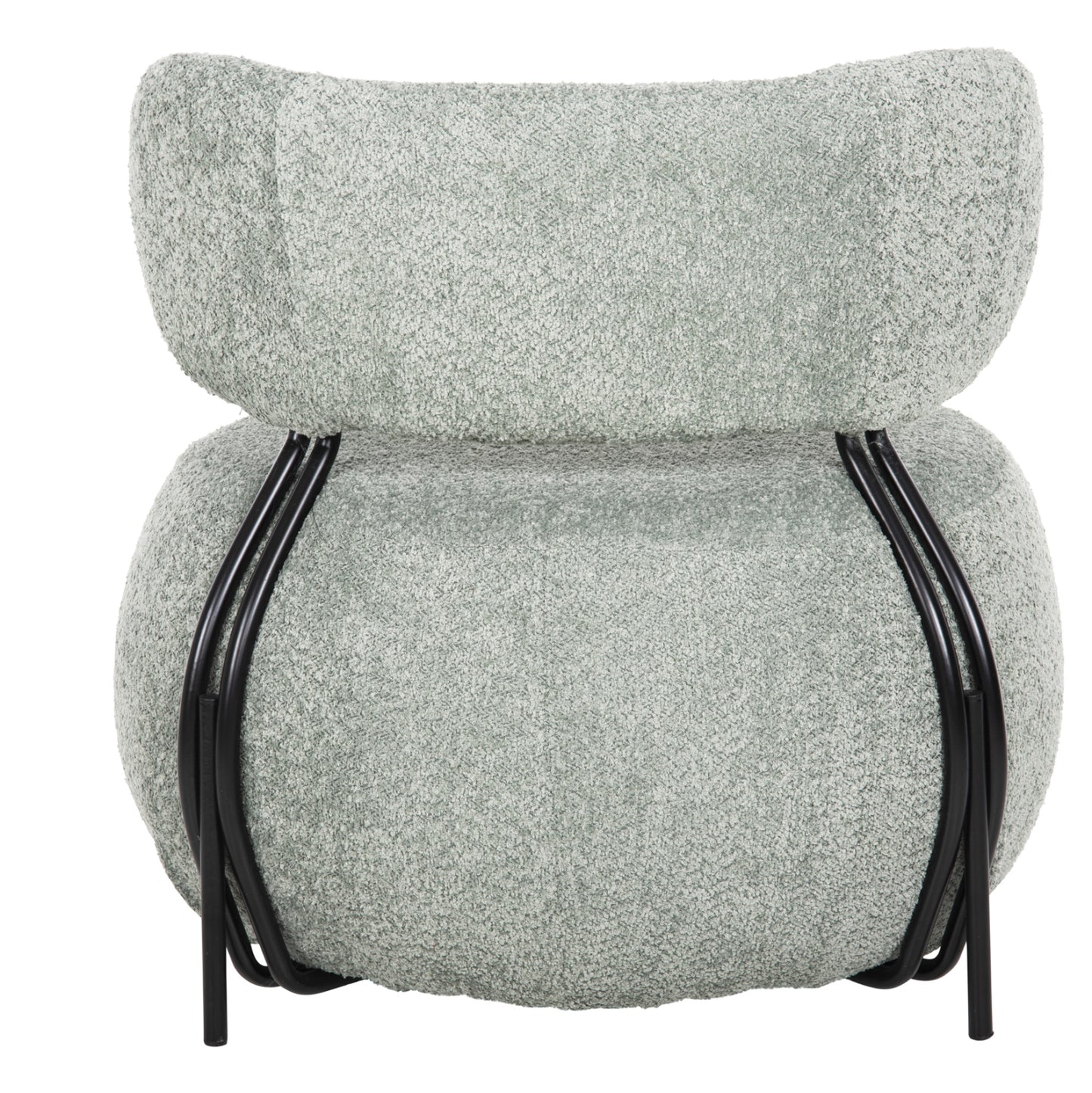 LOUNGE CHAIR ROUND KARSEN HM9598.05 PISTACHIO GREEN BOUCLE FABRIC 75x75x75Hcm.