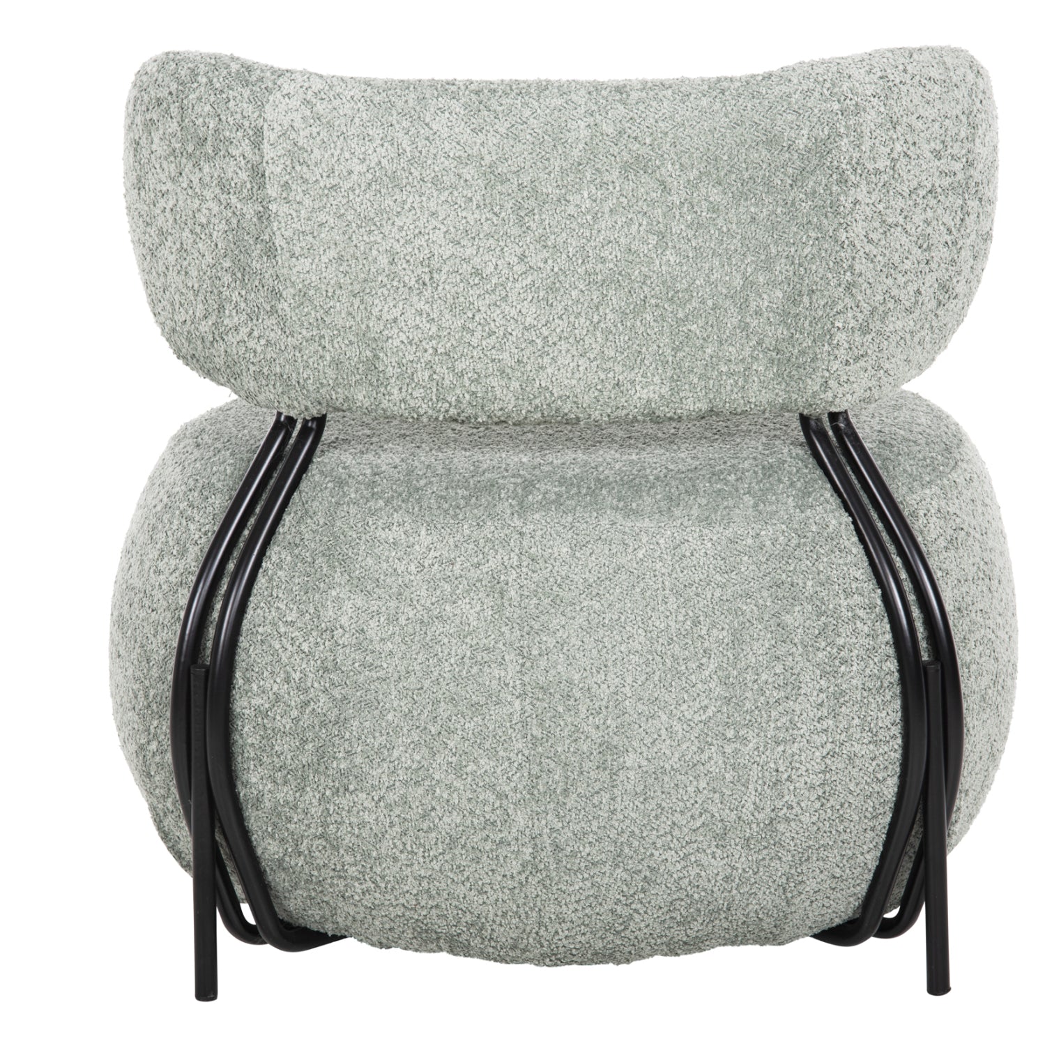 LOUNGE CHAIR ROUND KARSEN HM9598.05 PISTACHIO GREEN BOUCLE FABRIC 75x75x75Hcm.