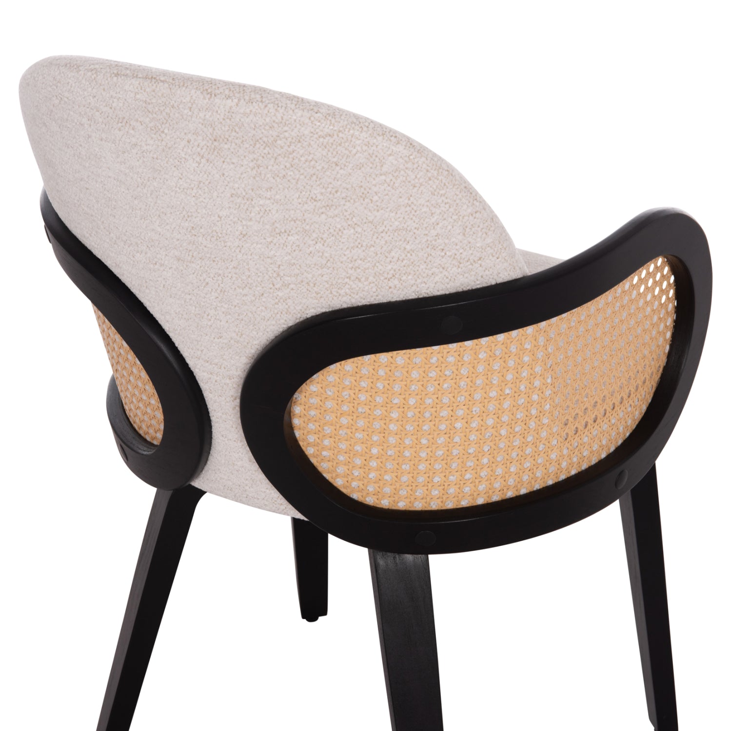 DINING CHAIR BECKER HM18246.02 PLYWOOD IN BLACK--ECRU FABRIC 54x62x79Hcm.