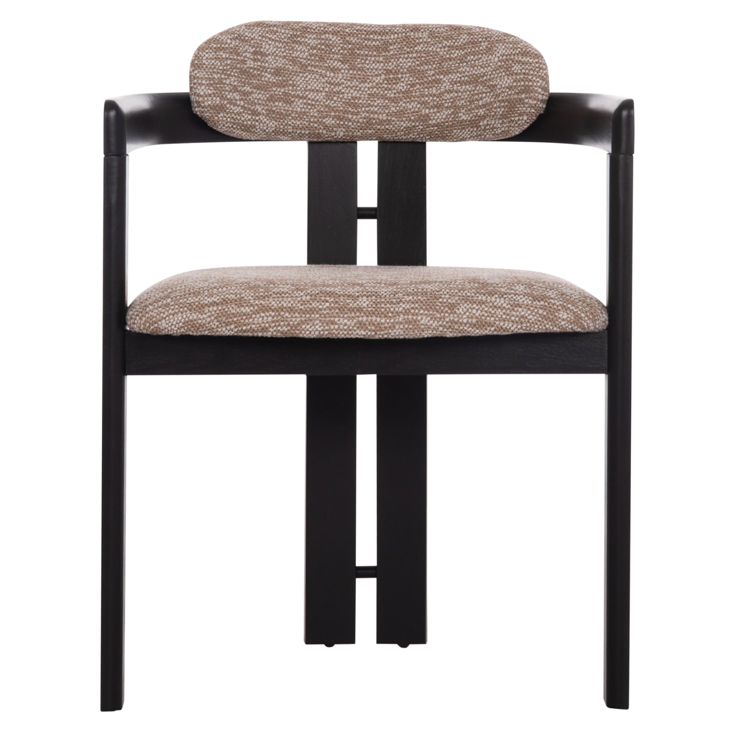 DINING CHAIR KALL HM18247.02 BROWN FABRIC--PLYWOOD IN BLACK 56x45x73Hcm.