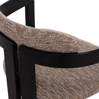 DINING CHAIR KALL HM18247.02 BROWN FABRIC--PLYWOOD IN BLACK 56x45x73Hcm.