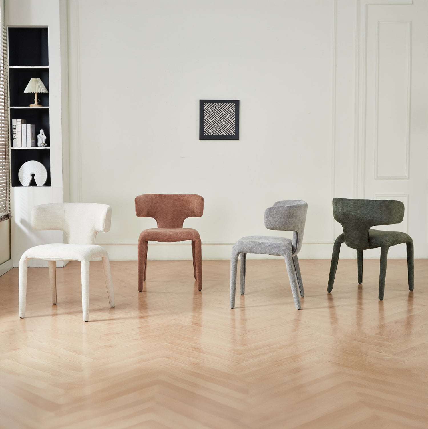 DINING ARMCHAIR BIEN HM18361.03 TERRACOTTA LINEN FABRIC 49.5x55.5x76Hcm.