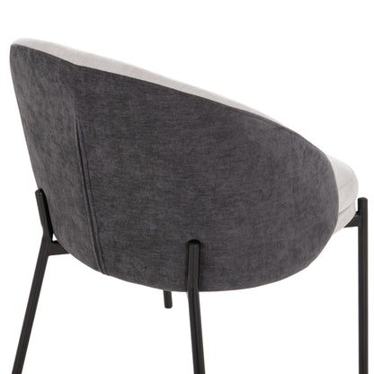 DINING CHAIR DETTON HM18426.01 GREY FABRIC-METAL BLACK LEGS 58x56x76Hcm.