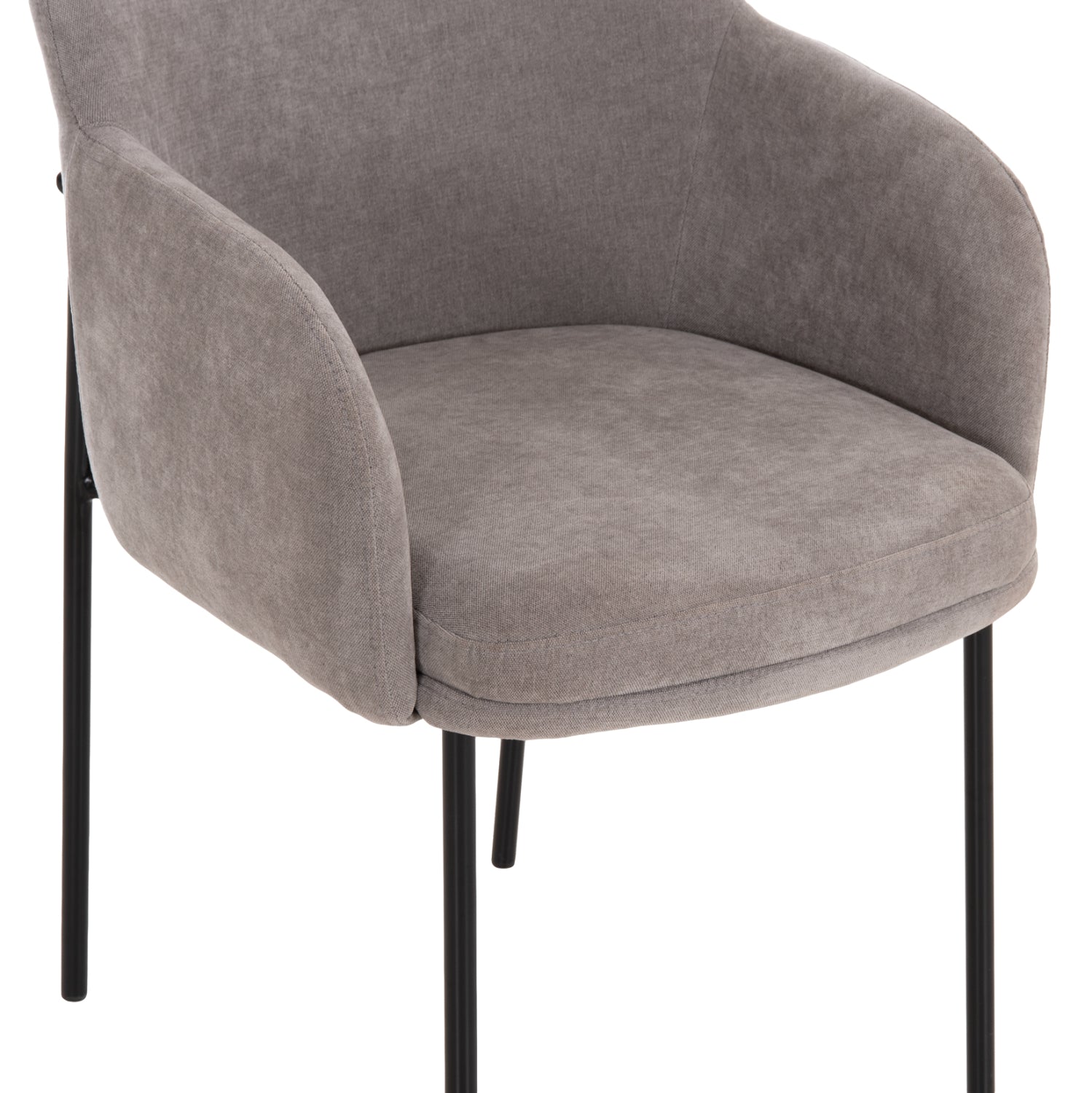 DINING CHAIR MANIDO HM18429.01 GREY FABRIC--BLACK METAL LEGS 54x61x87Hcm.
