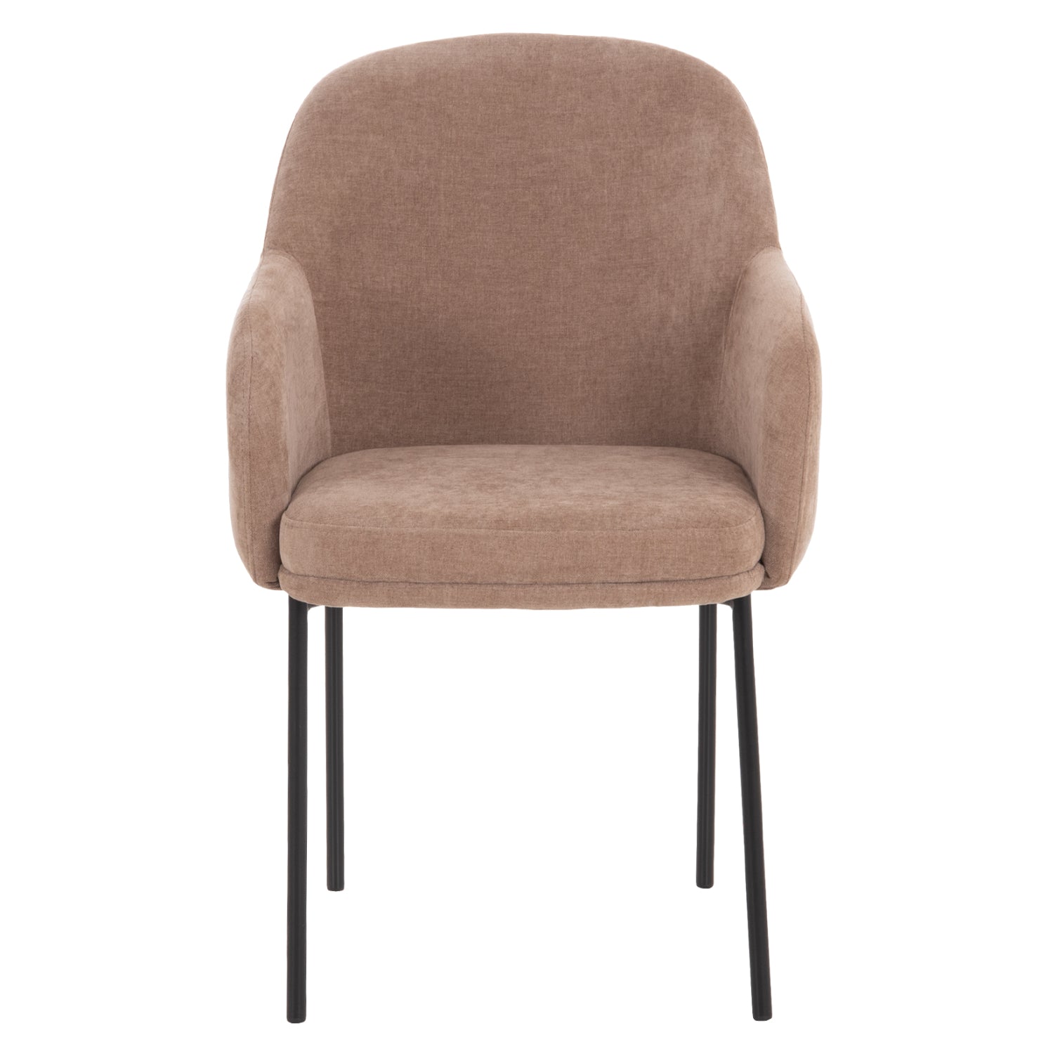 DINING CHAIR MANIDO HM18429.03 TAUPE FABRIC--BLACK METAL LEGS 54x61x87Hcm.