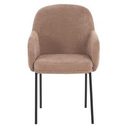 DINING CHAIR MANIDO HM18429.03 TAUPE FABRIC--BLACK METAL LEGS 54x61x87Hcm.