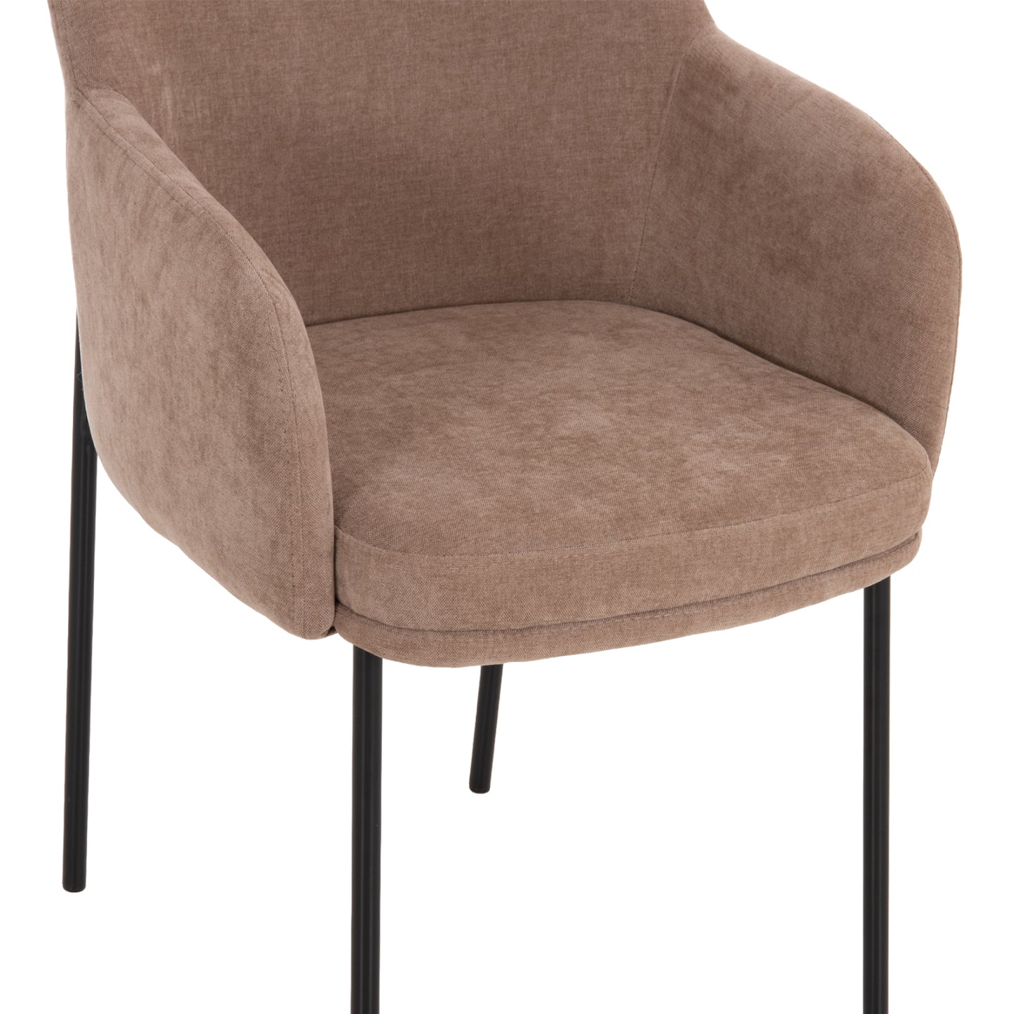 DINING CHAIR MANIDO HM18429.03 TAUPE FABRIC--BLACK METAL LEGS 54x61x87Hcm.