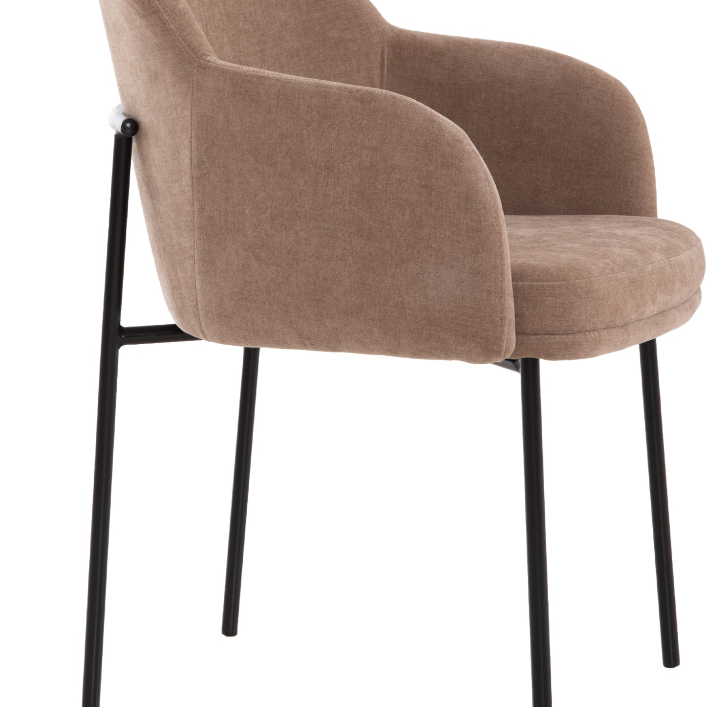 DINING CHAIR MANIDO HM18429.03 TAUPE FABRIC--BLACK METAL LEGS 54x61x87Hcm.