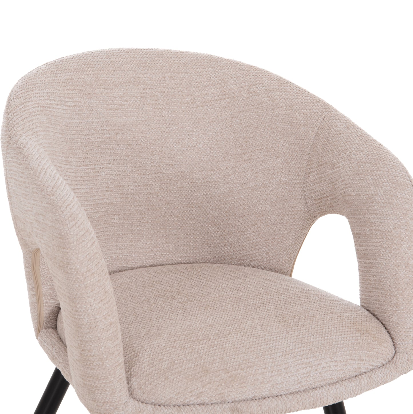 DINING CHAIR CORNEL HM18431.02 BEIGE FABRIC--BLACK METAL LEGS 59x56x79Hcm.