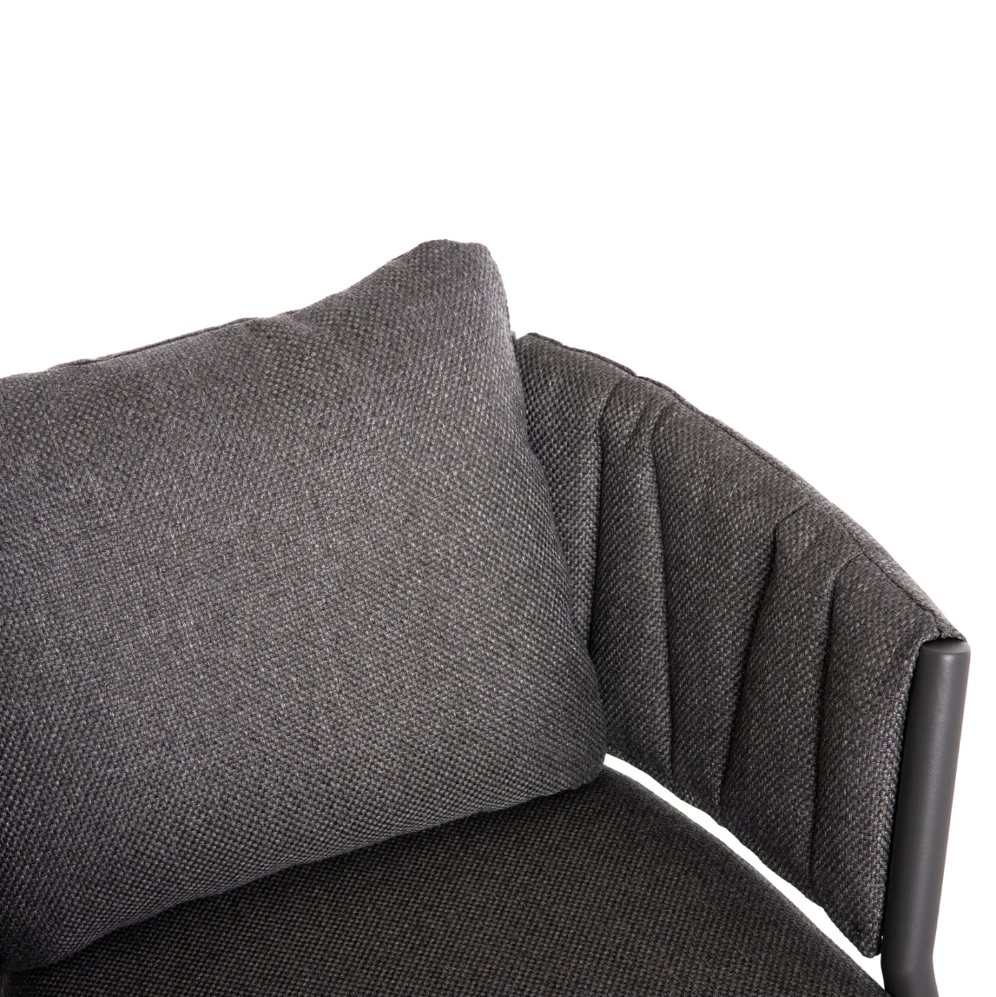 DINING CHAIR SHANKS HM6207.01 DARK GREY ALUMINUM & OLEFIN FABRIC 62x60x75-80Hcm.