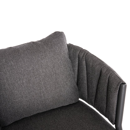 DINING CHAIR SHANKS HM6207.01 DARK GREY ALUMINUM & OLEFIN FABRIC 62x60x75-80Hcm.
