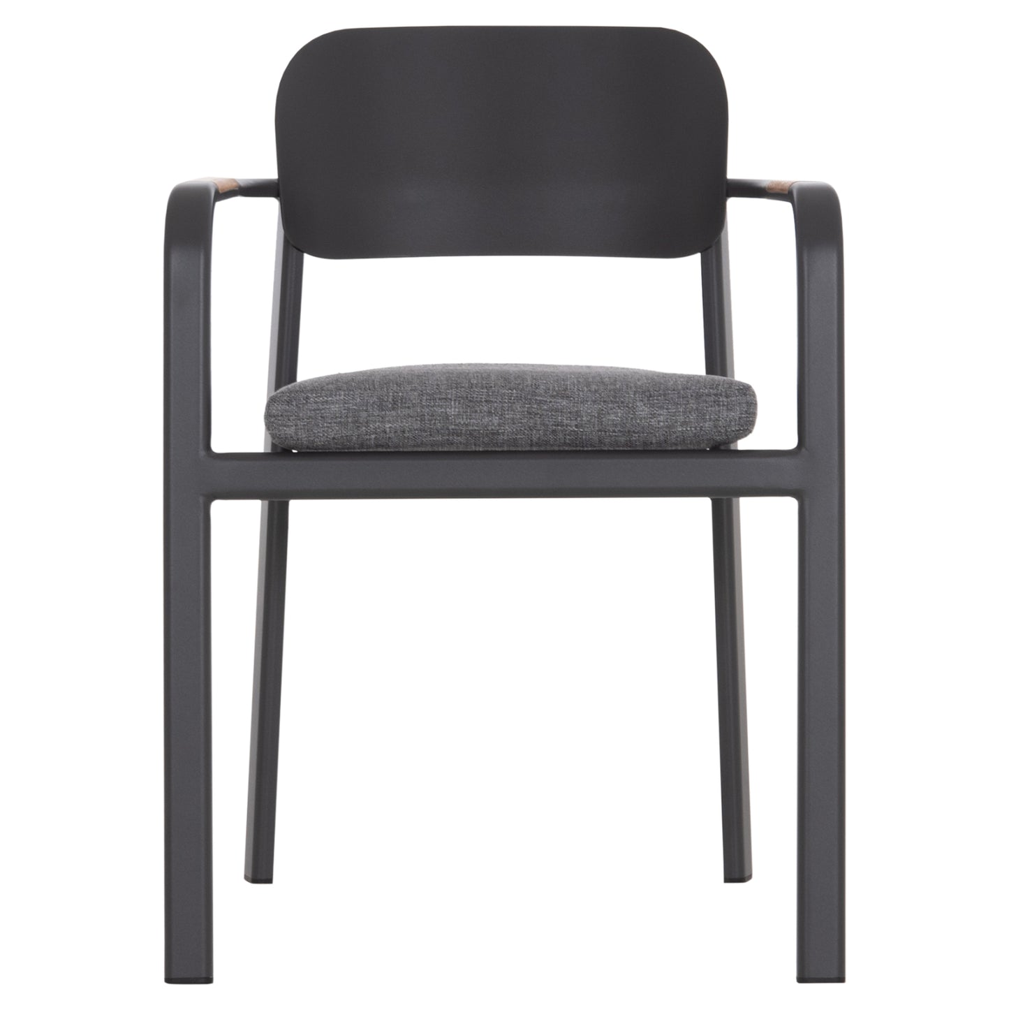 DINING CHAIR ELARA HM6414.01 GREY ALUMINUM-OLEFIN FABRIC--TEAK WOOD 56x62x78Hcm.