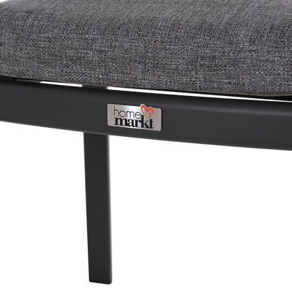 DINING CHAIR ELARA HM6414.01 GREY ALUMINUM-OLEFIN FABRIC--TEAK WOOD 56x62x78Hcm.