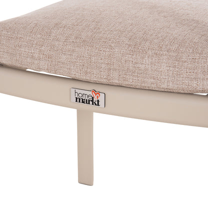 DINING CHAIR ELARA HM6414.05 BEIGE ALUMINUM-OLEFIN FABRIC--TEAK WOOD 56x62x78Hcm.
