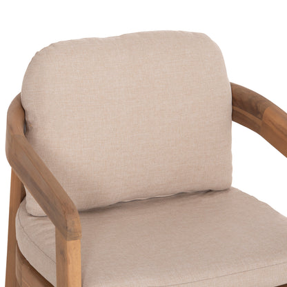 DINING CHAIR CRAVIN HM6441 ACACIA WOOD--CUSHIONS IN BEIGE 57.5x52x82Hcm.