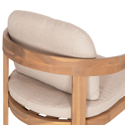 DINING CHAIR CRAVIN HM6441 ACACIA WOOD--CUSHIONS IN BEIGE 57.5x52x82Hcm.