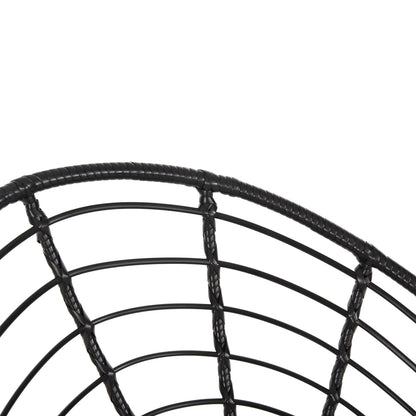 ARMCHAIR NEST-TYPE ALLEGRA HM5458.12 BLACK METAL-WICKER IN BLACK 73x78x88H cm.