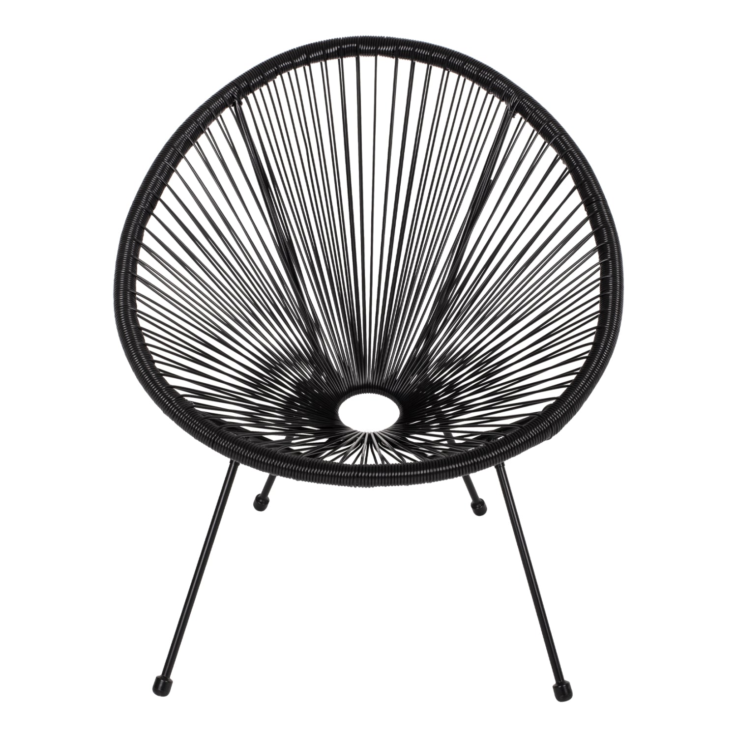 ARMCHAIR ACAPULCO NEST-TYPE BLACK METAL AND BLACK P.E.RATTAN HM5872.01 70x73x79 cm.