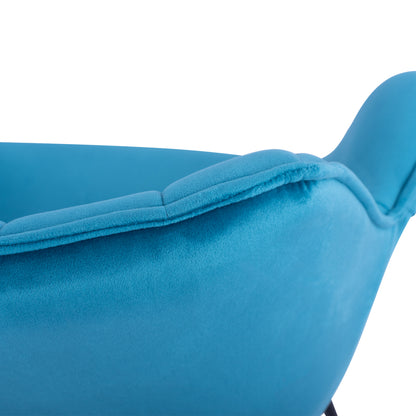Armchair Benjamin from turquoise velvet with metallic legs HM8682.09 69x68x78 cm.