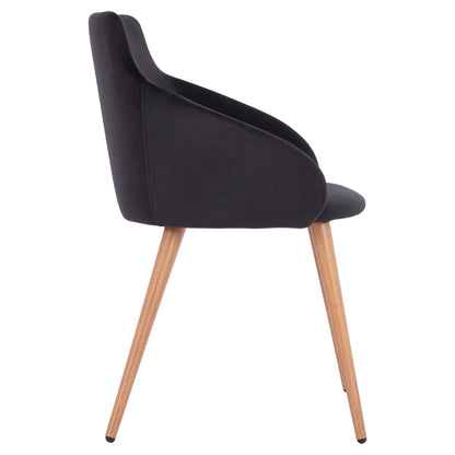 Armchair Ivy Velvet Black with metallic legs HM8546.04 53x55x79cm