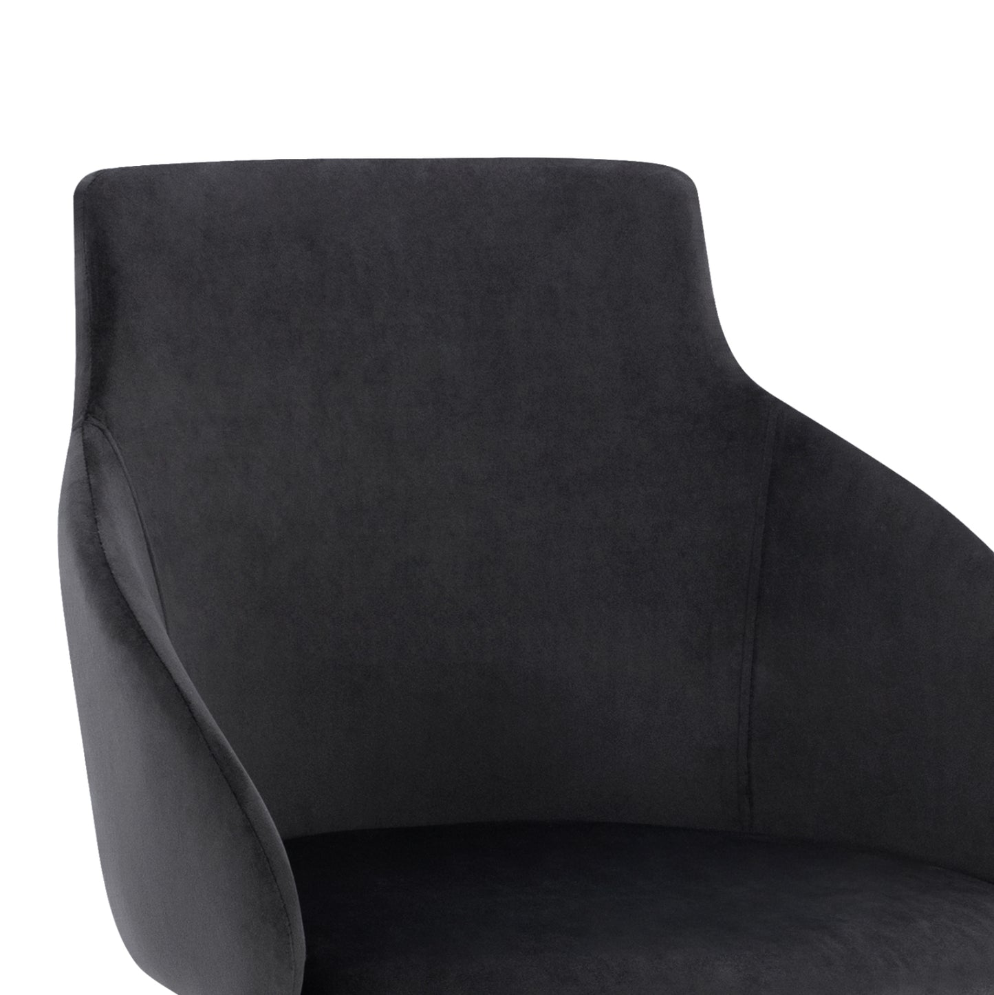 Armchair Ivy Velvet Black with metallic legs HM8546.04 53x55x79cm