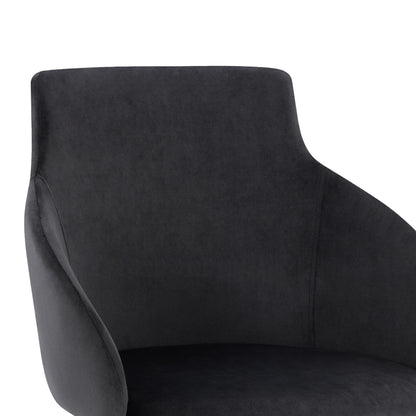 Armchair Ivy Velvet Black with metallic legs HM8546.04 53x55x79cm