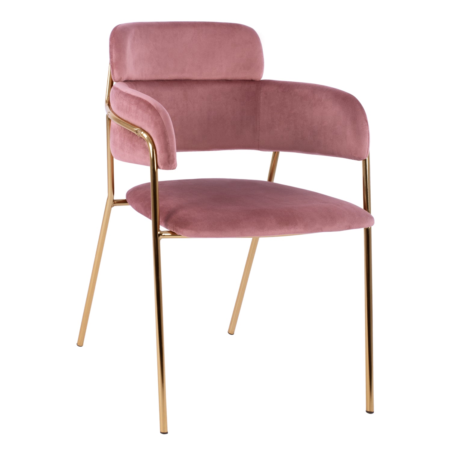 ARMCHAIR KELSO HM8521.02 VELVET DUSTY PINK & GOLD PLATED LEGS 52,5x52x80Υ cm.