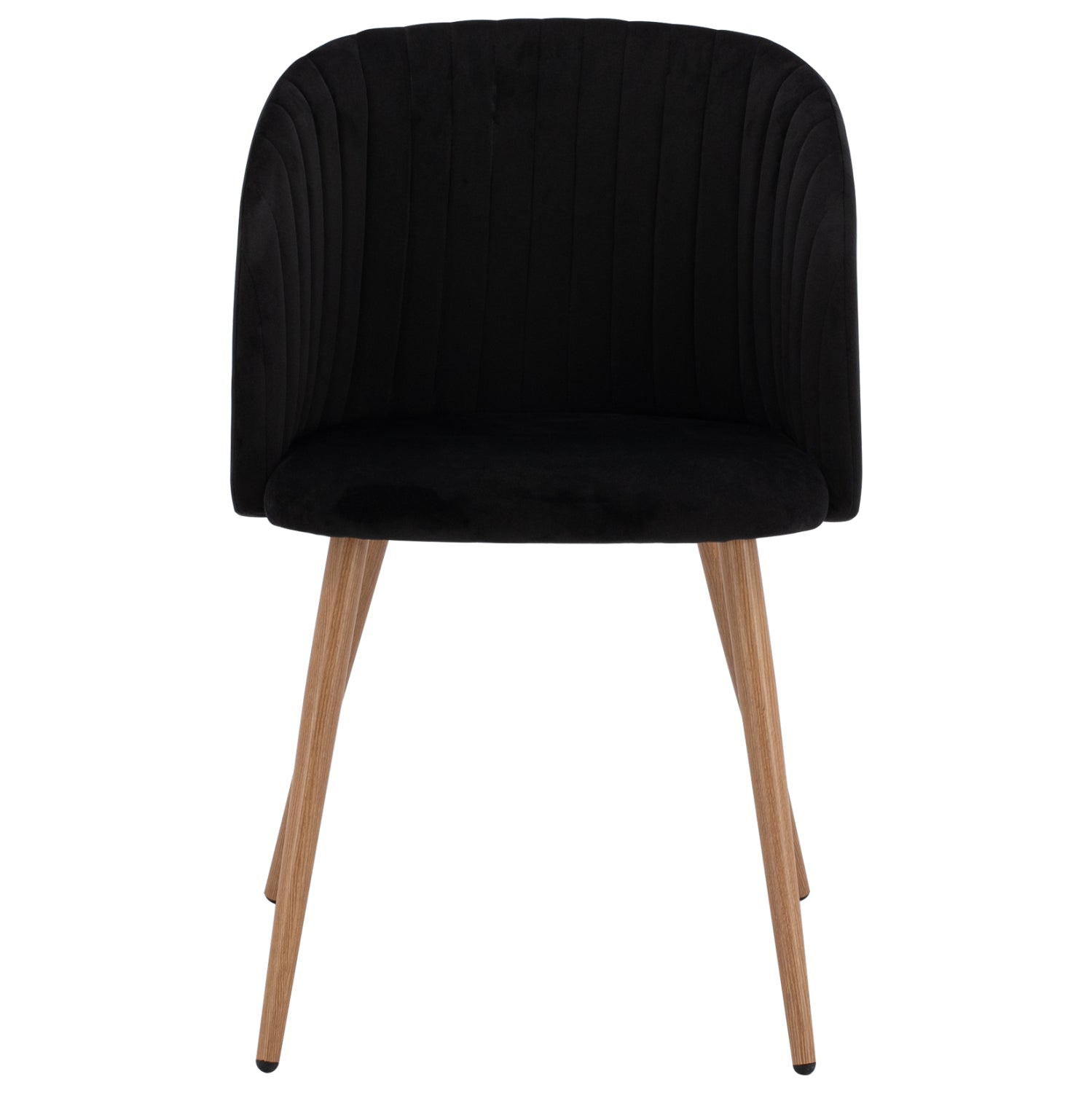 Armchair Leah with Velvet Black and Metallic Legs HM8543.04 53x57x81 cm.