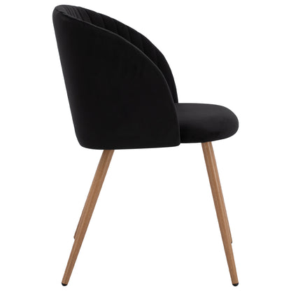 Armchair Leah with Velvet Black and Metallic Legs HM8543.04 53x57x81 cm.