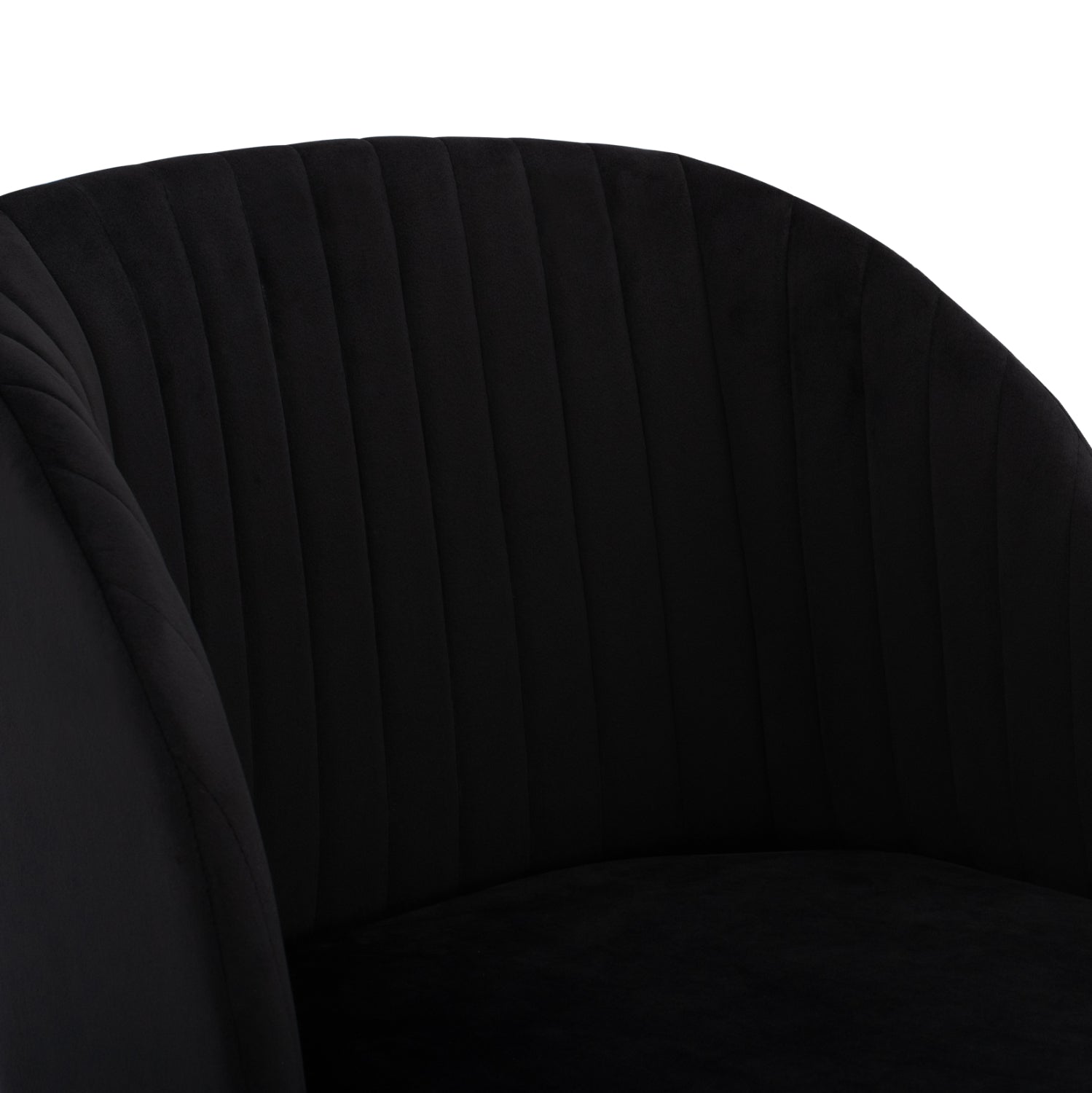 Armchair Leah with Velvet Black and Metallic Legs HM8543.04 53x57x81 cm.