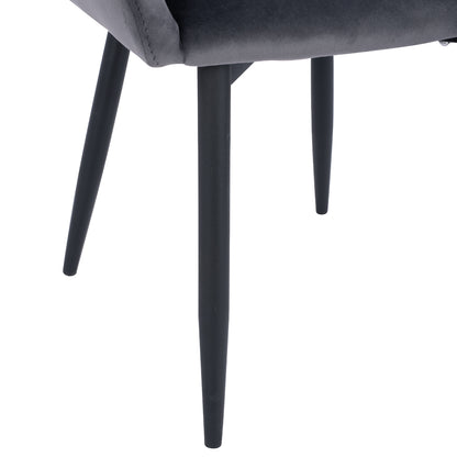 Armchair Bessie HM8699.01 Velvet Grey with metallic frame 60x62x80 cm.