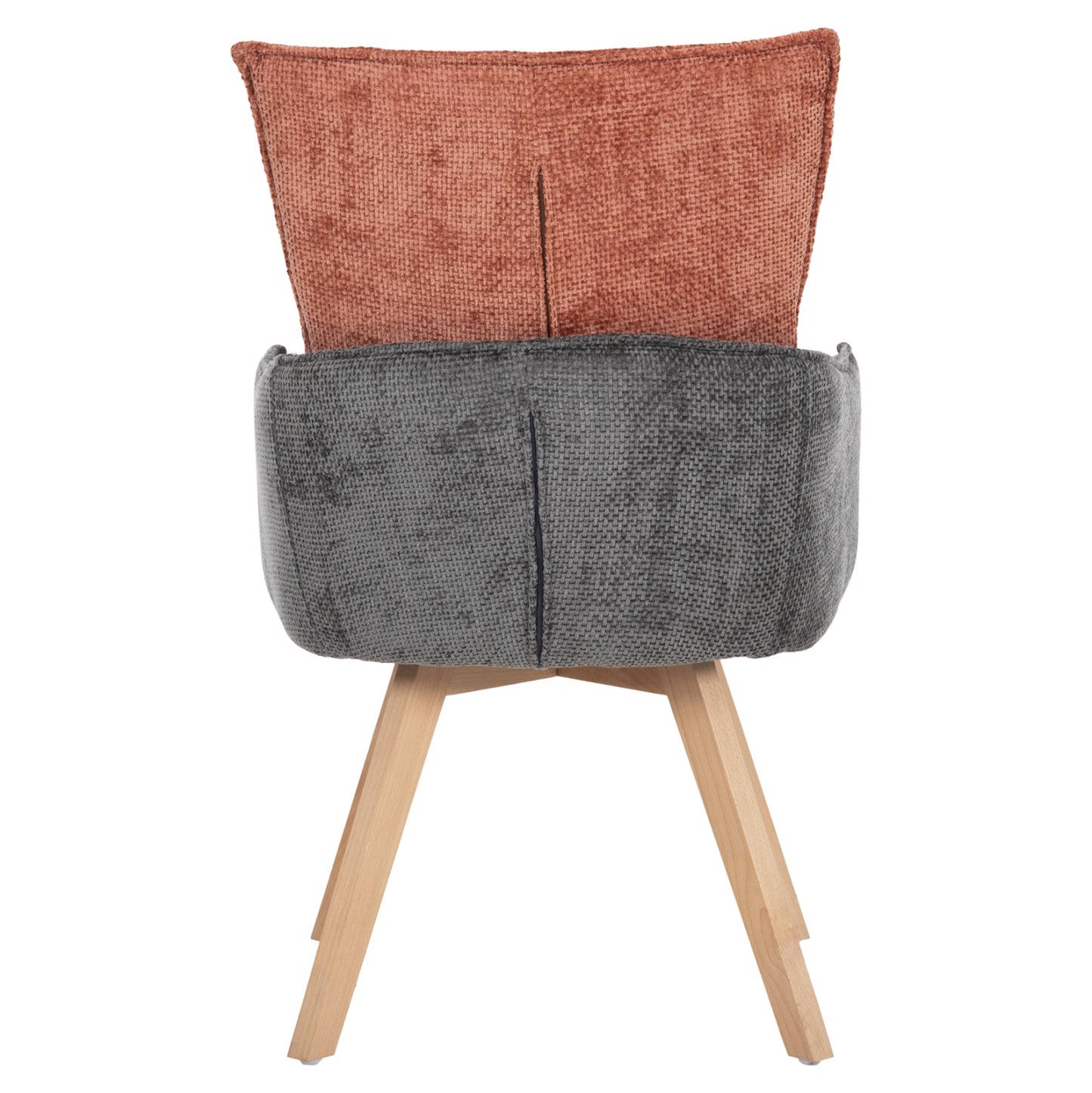 DINING ARMCHAIR REX HM9847.06 BRICK RED-GREY FABRIC-BEECH WOOD LEGS 53x60x93Hcm.