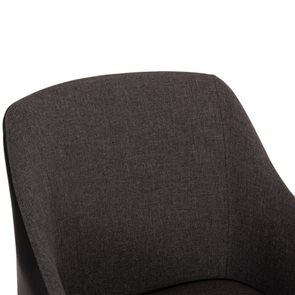 Armchair Bristol HM0141.01 with dark grey color and black PU 57x59x86Υ
