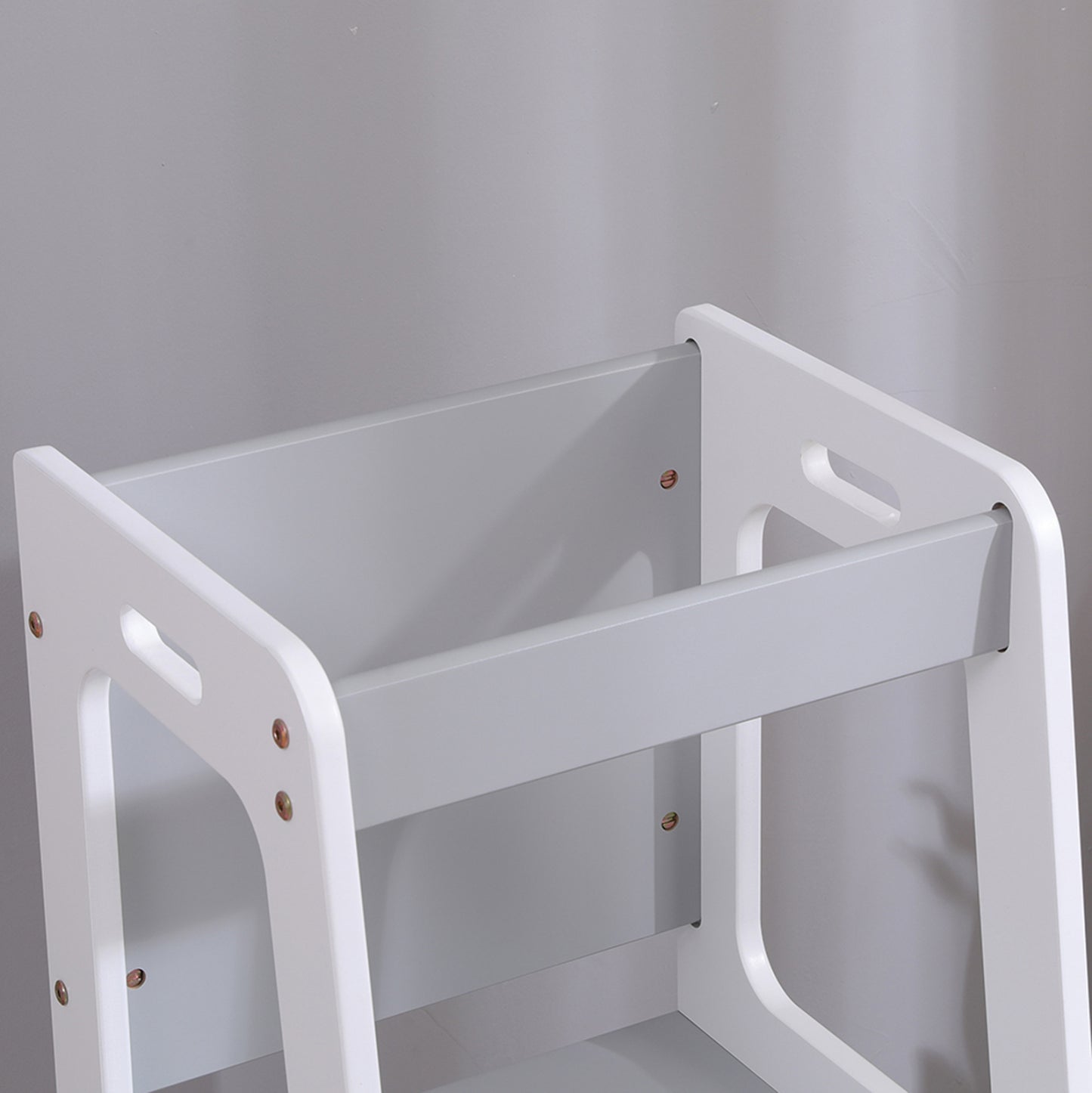 LEARNING TOWER WITH BLACKBOARD RICKI HM18345.03 PINE WOOD IN WHITE/GREY 37x40x84Hcm