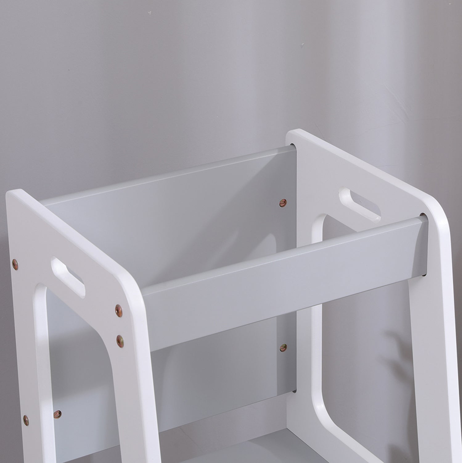 LEARNING TOWER WITH BLACKBOARD RICKI HM18345.03 PINE WOOD IN WHITE/GREY 37x40x84Hcm