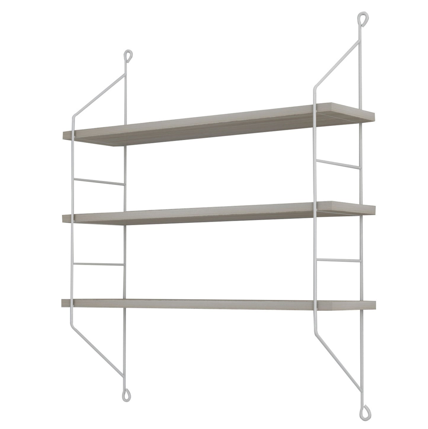WALL SHELVES ACHALA HM9185.15 MELAMINE IN SONOMA-WHITE FRAME 60x15x68Hcm.