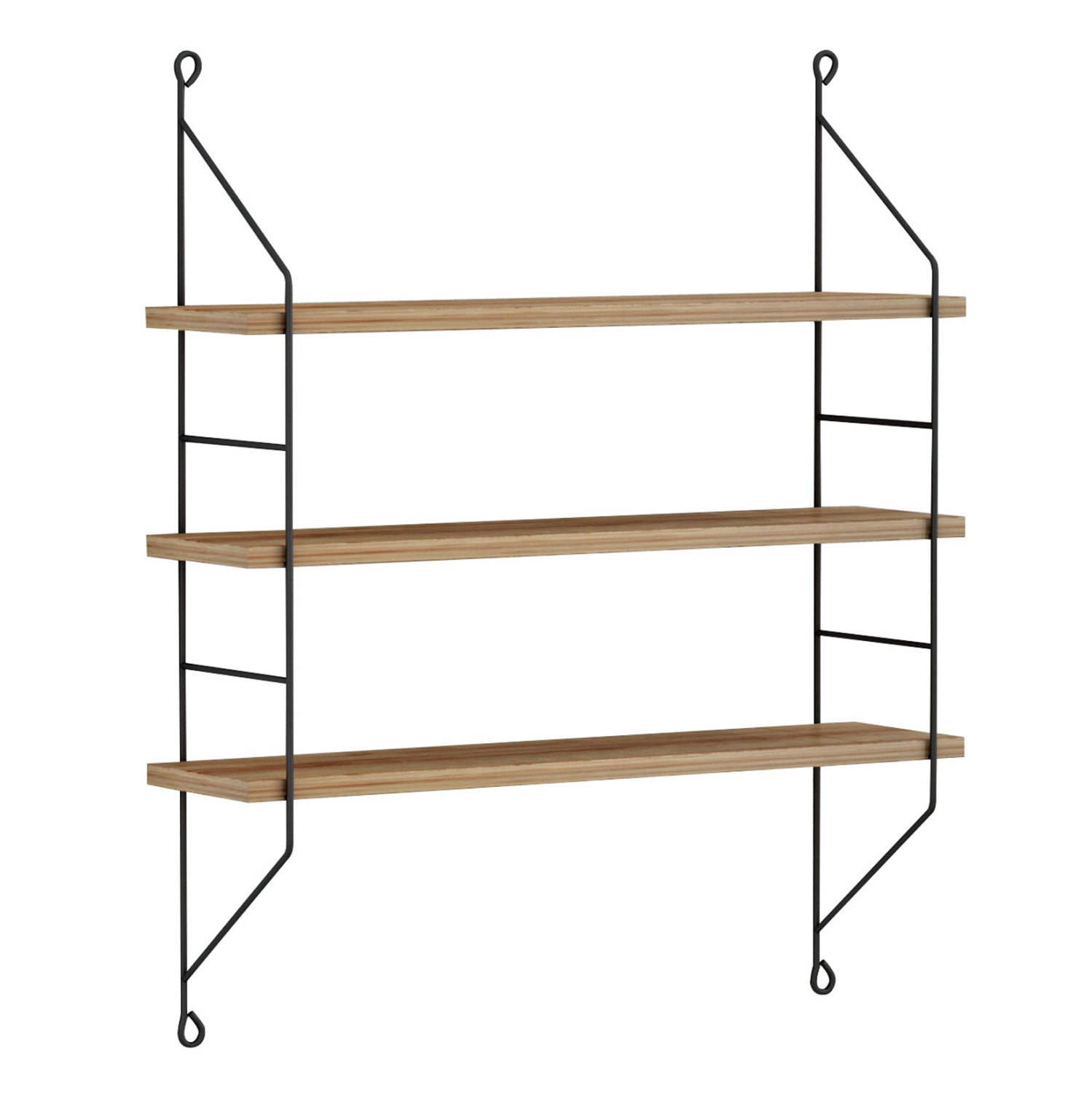 WALL SHELVES ACHALA HM9185.11 MELAMINE IN NATURAL OAK 60x15x68Hcm.