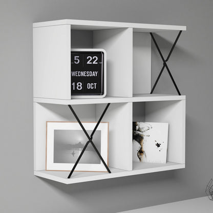WALL SHELF HM9520.03 MELAMINE IN WHITE COLOR 60x24x60Hcm.