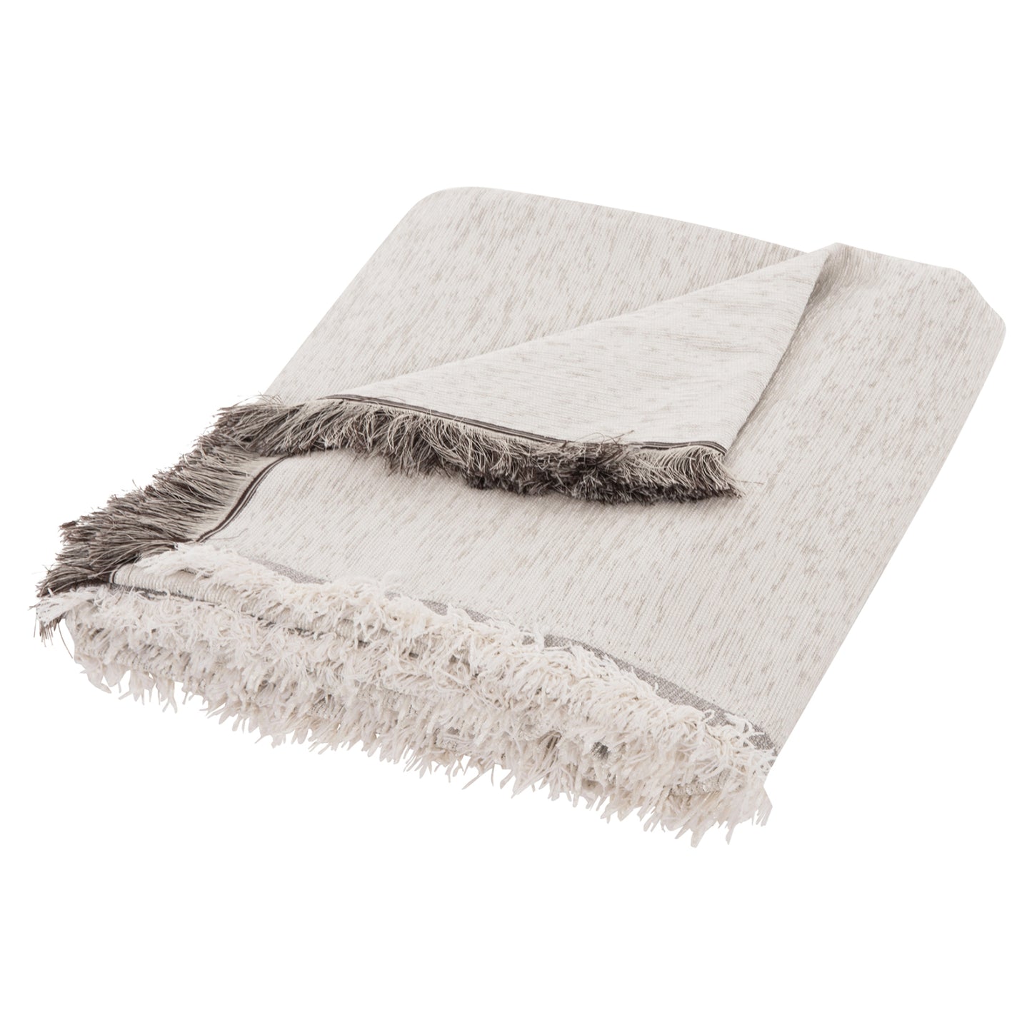 SOFA COVER-THROW WITH FRINGES DREAMTOPIA HM12161.01 IN ECRU COLOR 245X170cm.