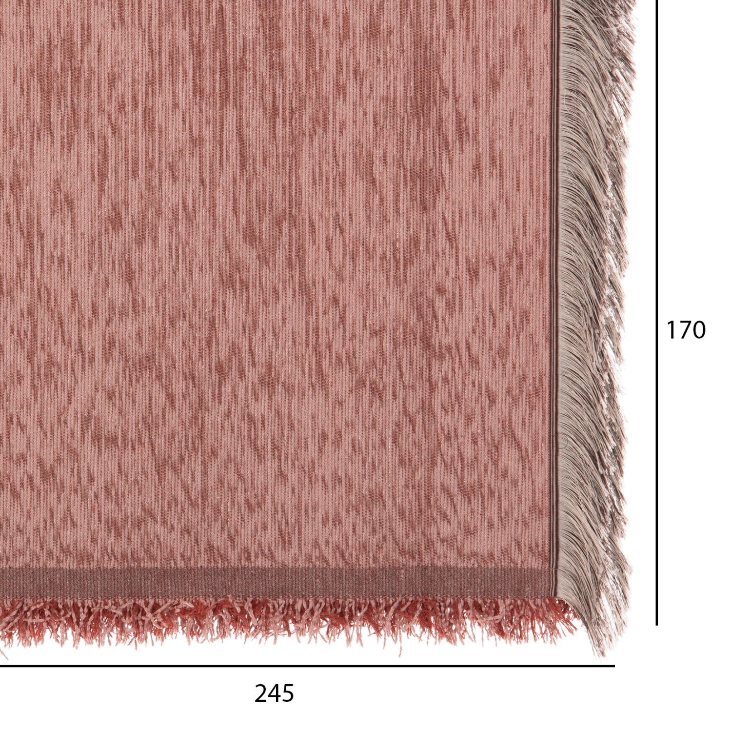 SOFA COVER-THROW WITH FRINGES DREAMTOPIA HM12161.03 IN DUSTY PINK COLOR 245X170cm.