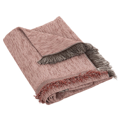 SOFA COVER-THROW WITH FRINGES DREAMTOPIA HM12161.03 IN DUSTY PINK COLOR 245X170cm.