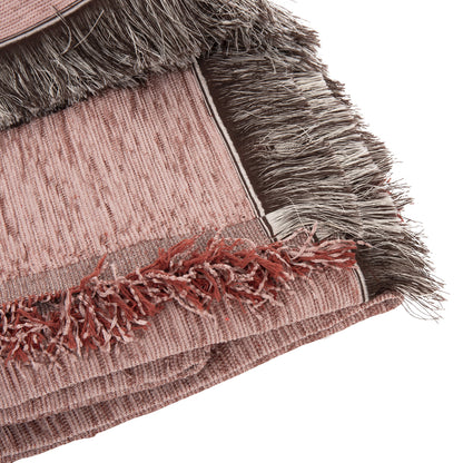 SOFA COVER-THROW WITH FRINGES DREAMTOPIA HM12161.03 IN DUSTY PINK COLOR 245X170cm.