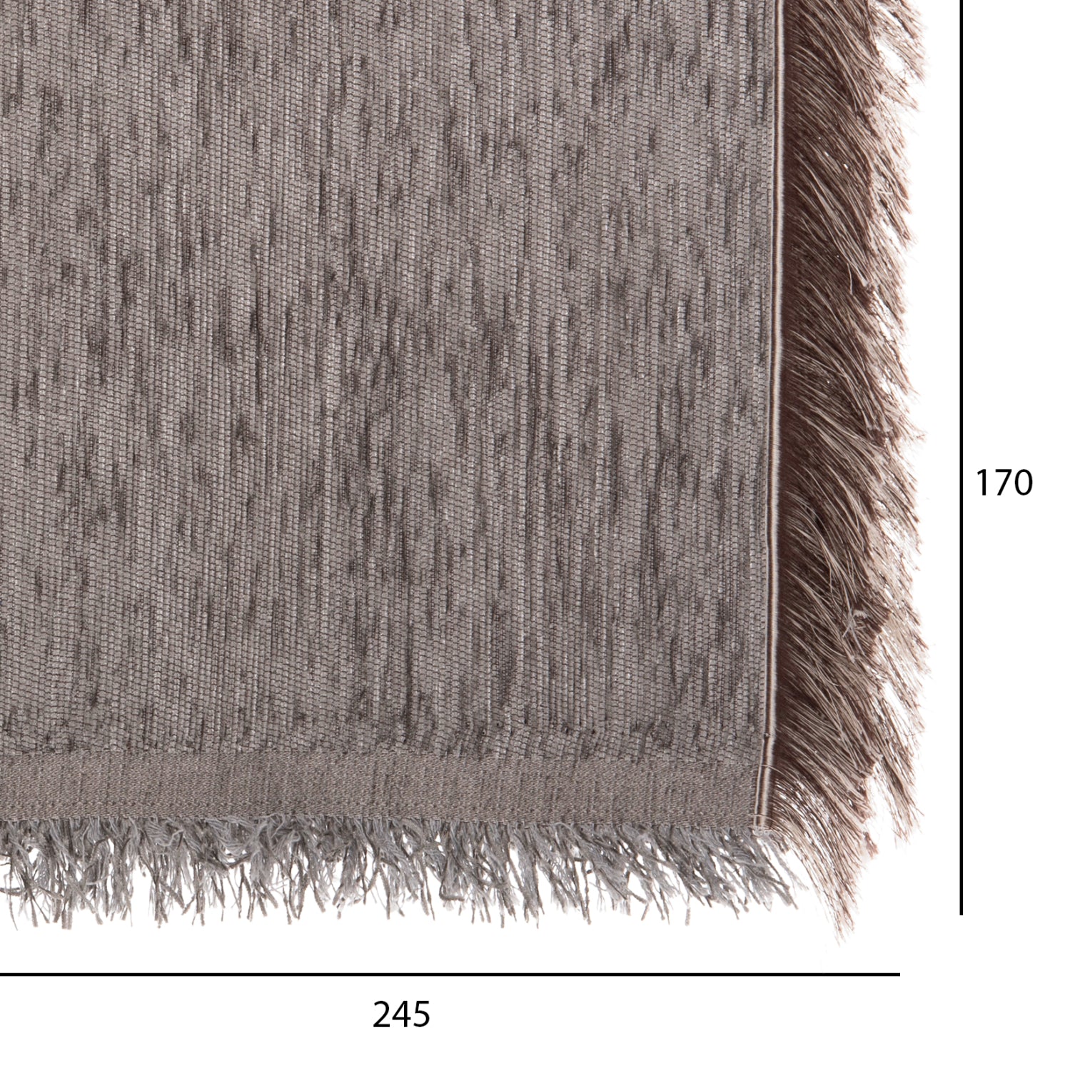 SOFA COVER-THROW WITH FRINGES DREAMTOPIA HM12161.07 IN GREY COLOR 245X170cm.