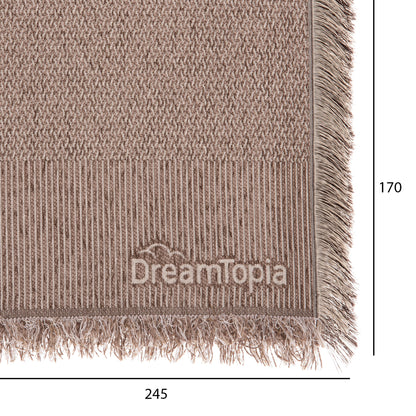 SOFA COVER-THROW WITH FRINGES DREAMTOPIA HM12162.10 IN BROWN COLOR 245X170cm.