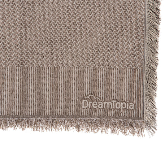 SOFA COVER-THROW WITH FRINGES DREAMTOPIA HM12162.10 IN BROWN COLOR 245X170cm.