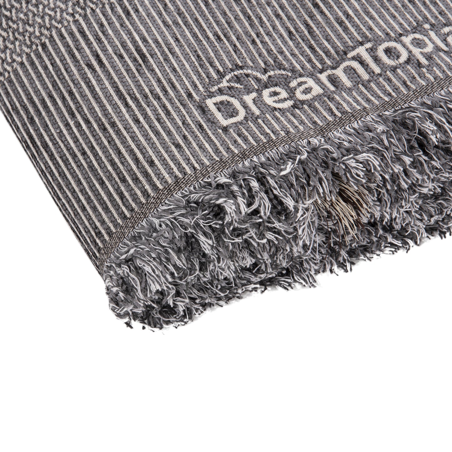 SOFA COVER-THROW WITH FRINGES DREAMTOPIA HM12164.02 IN DARK GREY COLOR 178X178cm.