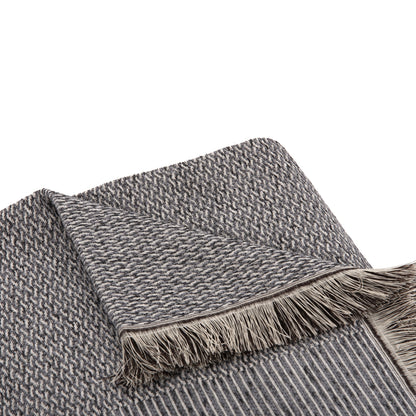 SOFA COVER-THROW WITH FRINGES DREAMTOPIA HM12164.02 IN DARK GREY COLOR 178X178cm.