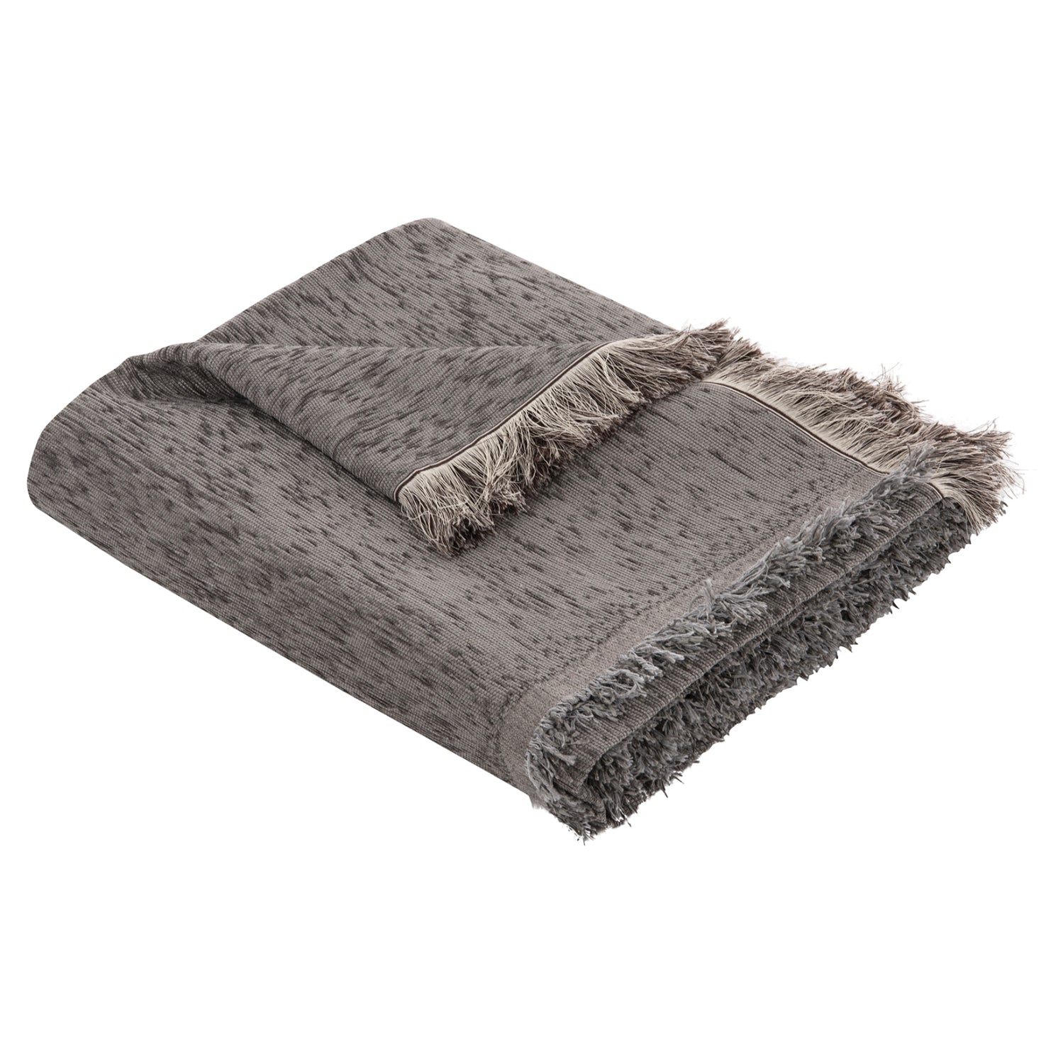 SOFA COVER-THROW WITH FRINGES DREAMTOPIA HM12164.08 IN GREY COLOR 178X178cm.