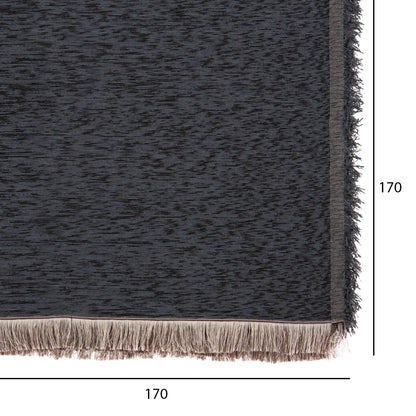 SOFA COVER-THROW WITH FRINGES DREAMTOPIA HM12164.09 IN BLUE COLOR 178X178cm.