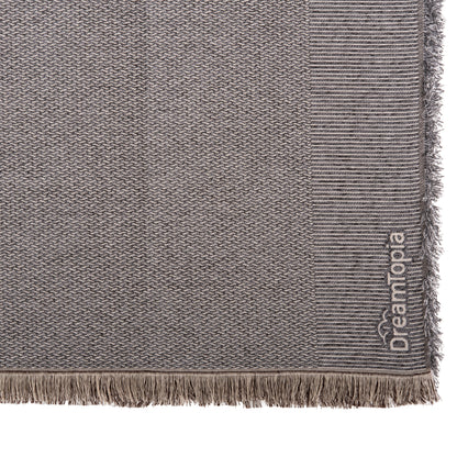 SOFA COVER-THROW WITH FRINGES DREAMTOPIA HM12165.02 IN GREY COLOR 295X170cm.